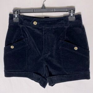 Anthropologie Maeve Black Corduroy High Rise Shorts 0